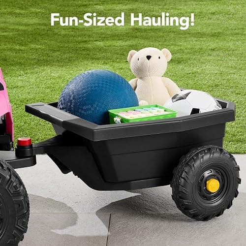 Best Choice Products Kids 12V Electric Ride On UTV Car and Trailer w/Parent Control, LED Lights, 2 Speeds, Bluetooth - Pink thumbnail 4