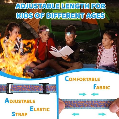 EverBrite LED Headlamp Rechargeable Kids Headlamp with RGB Mode and Adjustable Headband, 3 Modes Multicolor Headlamp for Camping, Reading, Exploring, Halloween, Christmas thumbnail 5