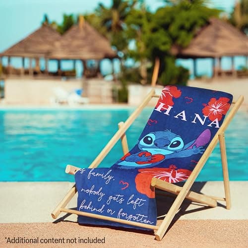 Disney Stitch Beach Towel Kids Toddlers Quick Dry Towel for Pool Beach Bath Swimming Trips Travel Essentials Vacation 55x27” (Blue/Red Stitch) thumbnail 2
