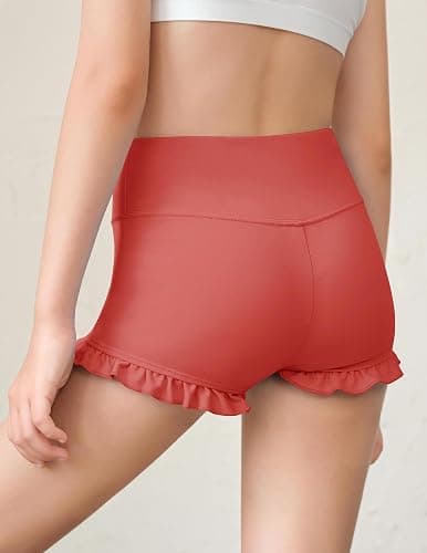 RRHSS Girls Athletic High Waisted Ruffle Shorts - Comfy Yoga Dance Workout Gymnastics thumbnail 4