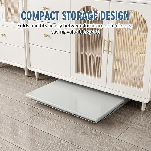 UNICOO® Kids Foldable & Height Adjustable Table Set w/2 Folding Chairs, Compact, Collapsible & Portable, Toddler Activity, Picnic Table, Card Table, Indoor/Outdoor (699) (Light Gray) thumbnail 7