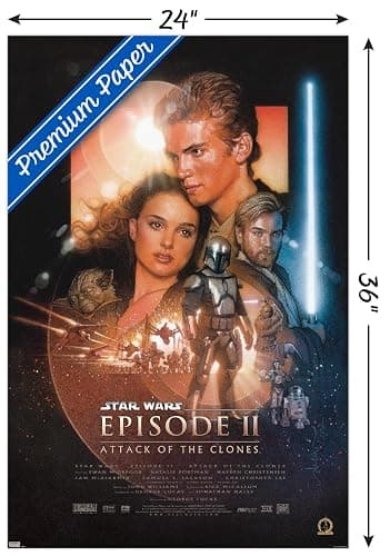 Trends International 24X36 Star Wars: Attack Of The Clones - One Sheet Wall Poster, 24" x 36", Premium Unframed Version thumbnail 3