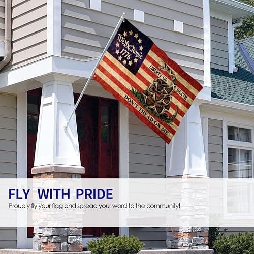 NASIAN Dont Tread on Me Flag We The People 1776 Flag 4th of July Amercian Flags for Outside 3x5 Double Sided Outdoor House Yard Holiday Decoration Banner - One Size - Dont Tread On Me 1776 Flag thumbnail 7