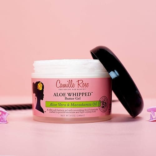 Camille Rose Aloe Whipped Butter Hair Styling Gel, with Aloe Vera and Macadamia Oil for Moisture and Light Hold, for All Hair Types 8 oz thumbnail 3