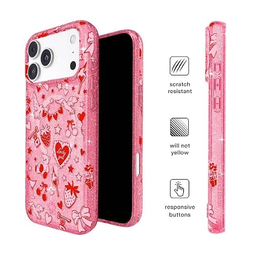 VELVET CAVIAR Case for iPhone 17 Pro | Compatible with MagSafe | 10ft Drop Tested | Protective Valentine's Day Cases | Be Mine Glitter thumbnail 7