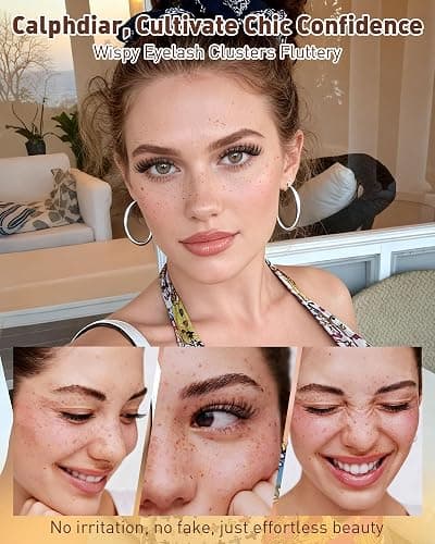 Calphdiar Eyelash Clusters 30D+40D+50D+60D+80D+100D Lash Clusters 476PCS Wispy Individual Lashes D-curly Lash Extension 10-16MM DIY Cluster Eyelash Extensions at Home thumbnail 3