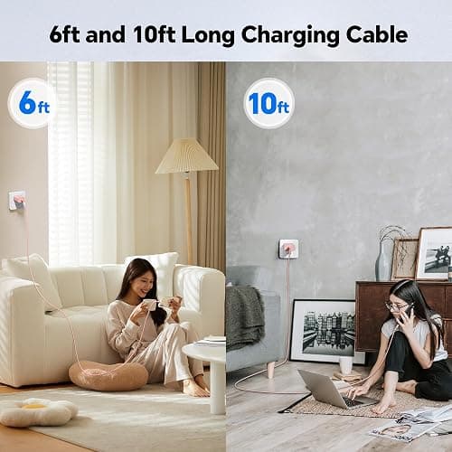 VANOVEI Compatible with iPhone Charger Fast Charging,2Pack 20W USB C Fast Charger Block with 6FT USB C Cable&10FT USB C to Liightning Cable Compatible with Phone 16/15/14/13/12 Pro/Pro Max,Pink thumbnail 7