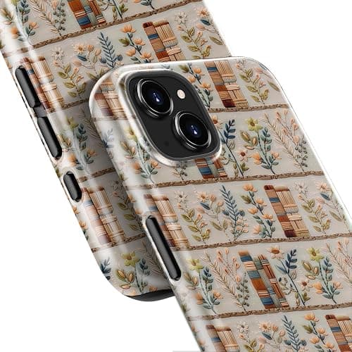 STARVIP for iPhone 14 Case Cute - Wireless Charging Compatible - Dual-Layer Hard Shell + Silicone Cover - Aesthetic Protective Phone Case for Women - Vintage Floral Bookish thumbnail 5