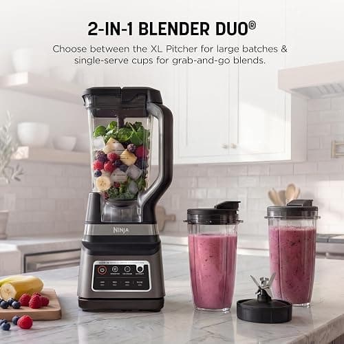 Ninja BN751 Professional Plus DUO Blender, 1400 Peak Watts, 3 Auto-IQ Programs for Smoothies, Frozen Drinks & Nutrient Extractions, 72-oz. Total Crushing Pitcher & (2) 24 oz. To-Go Cups, Black thumbnail 2