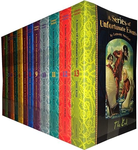 A Series of Unfortunate Events Lemony Snicket 13 Books Collection Pack Set (Includes the Bad Beginning, the Reptile Room, the Wide Window, the Miserable Mill, the Austere Academy, the Grim Grotto, the Penultimate Peril, the End) - Image 1