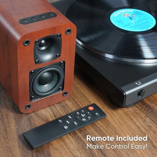 RIOWOIS Powered Bluetooth Bookshelf Speakers, 40W Record Player Speakers with 2.75 Inch Woofer, Stereo Speakers with Optical/AUX/TV-ARC Connection for Turntable, No Receiver or Amplifier Required. thumbnail 5