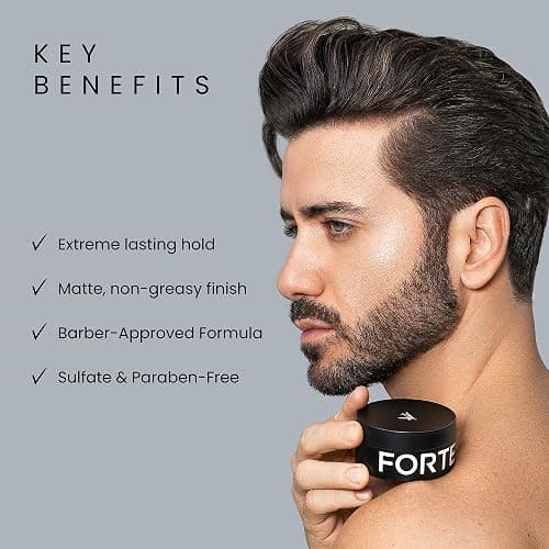Hair Clay for Men by Forte Series | Extreme Hold Men's Hair Clay | Matte Clay with Natural Ingredients to Add Texture, Volume and Definition to Thick/Coarse Hair | Premium Men's Hair Styling Products thumbnail 6