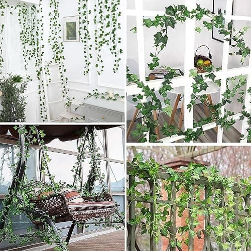 RECUTMS 258 FT Fake Vines Greenery Leaf Garland Ivy Vine Foliage Flowers Hanging for Wedding Party Garden Home Kitchen Office Aesthetic Wall Bedroom Living Room Patio Spring Summer Decor(36 Pack) thumbnail 6