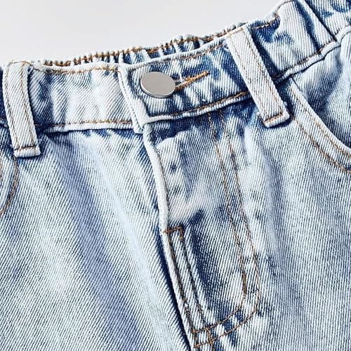 Bow Jeans for Girls Wide Leg Baggy Denim Pants Cute High Waisted Trousers Kids Casual Y2k Streetwear with Pockets 8-16Y thumbnail 5