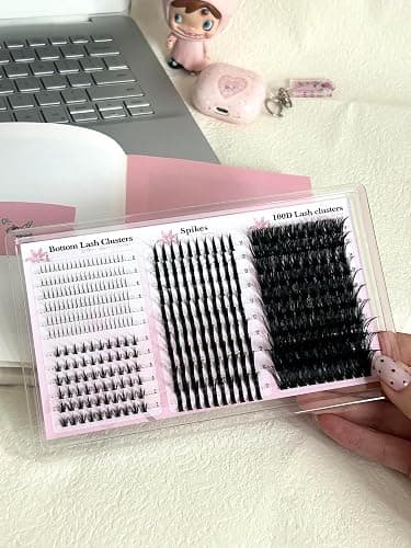Wispy Lash Clusters with Spikes Volume Eyelash Clusters with 2 Styles Bottom Lashes 100D Mink Cluster Eyelash Extensions 380PCS Spiky Individual Lashes with Bottom Lash Clusters by Boahankuke thumbnail 4