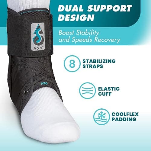 Med Spec ASO Ankle Stabilizer (Large, Black) – Ankle Brace for Sprained Ankle and Peroneal Tendonitis, Orthopedic Ankle Support for Men, Women, Adults, Teens and Kids, Sports Injury Recovery, 264015 thumbnail 2