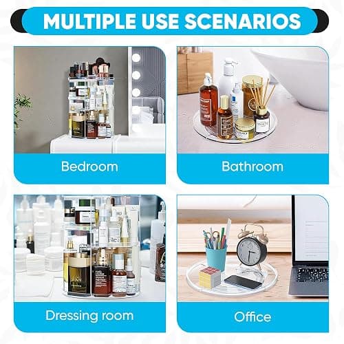 UZHNOE 360° Rotating Makeup Organiser With 7 Adjustable Layers – Skincare Organiser & Vanity Storage Holder for Cosmetics, Perfume, and Dressing Table Storage (Transparent) thumbnail 7
