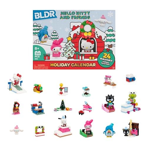 BLDR Hello Kitty and Friends 2025 Advent Calendar Building Set - 8 Buildable Minifigures & 16 Buildable Gifts - Kids and Sanrio Fans Ages 8+, 0134 - Image 1