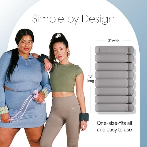 Bala Bangles Wrist & Ankle Weights for Women & Men - Adjustable Silicone Weighted Bracelet Set for Gym, Yoga, Pilates, Cardio & Strength Training - Wearable Arm & Leg Workout Weights thumbnail 4