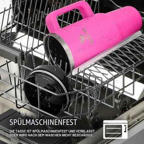 WALLFID 40oz Thermobecher aus Edelstahl, Vakuum-Isoliert mit Deckel, 3 Strohhalmen und 1 Strohhalm Bürste, Für Heiß- und Kaltgetränke, Ideal für Kaffee, Tee, Smoothies und Mehr(Rosenquarz) thumbnail 6