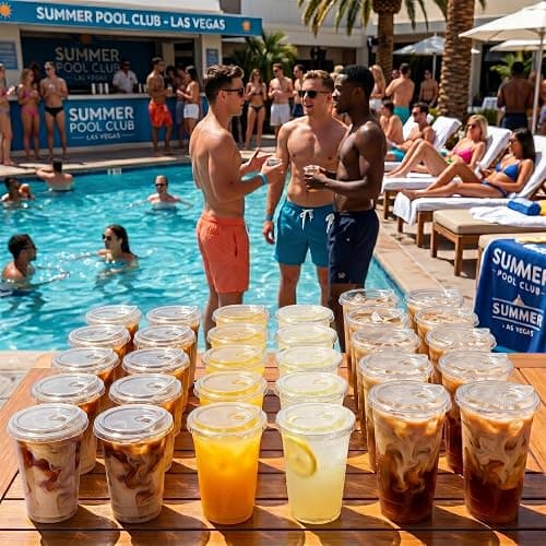 BISWYLBLJ 25 Pack 16oz Clear Plastic Cups with Sip Lids | Disposable Iced Coffee Cups,BPA Free,Food Safe Sturdy Cups for Iced Coffee,Smoothies Party Cold Drinks thumbnail 2