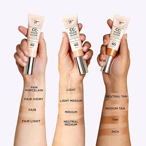 IT Cosmetics, Crème CC+ Nude Glow Your Skin But Better, Couvrance Moyenne, SPF40, Enrichi en Peptides, Collagène & Vitamines, Fini Naturel & Lumineux, 32 ml thumbnail 7