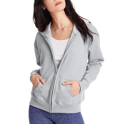 Hanes, Ecosmart Fleece Full Hoodie, Zip-up Hooded Sweatshirt for Women - Image 1