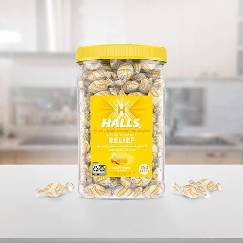 HALLS Relief Honey Lemon Cough Drops, Bulk Cough Drops, 250 Drops thumbnail 6