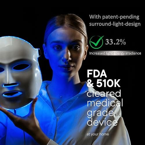 Aphrona® | FDA cleared Moonlight LED Facial Mask Skin Care Mask, Women mom wife lady gift, LED Light Therapy Red Blue light for Acne Removal Wrinkle Reduction thumbnail 4