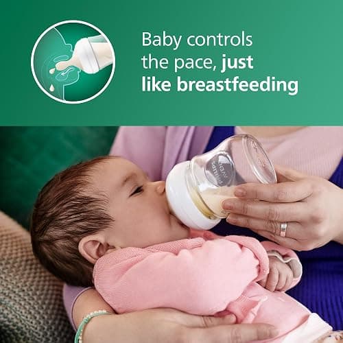 Philips Avent Natural Glass Baby Bottles with Natural Response Nipples (Slow Flow, Flow 2), 4oz, 4-Pack, SCY910/04 thumbnail 2