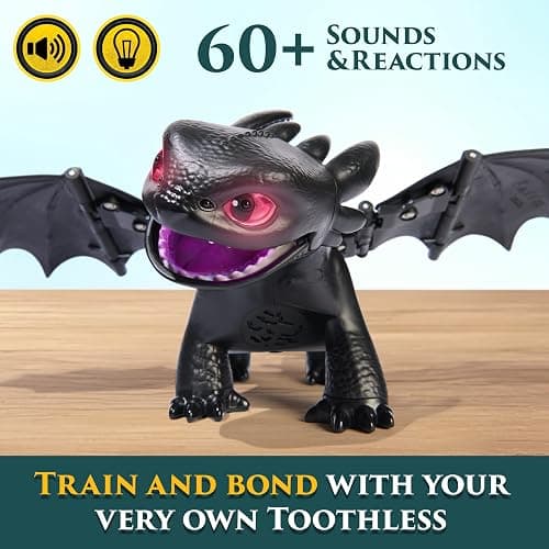 Dreamworks Dragons How to Train Your Dragon, Tame & Train Interactive Toothless with 60 Sounds & Reactions, Kids Toys for Boys & Girls Ages 4 & up thumbnail 4