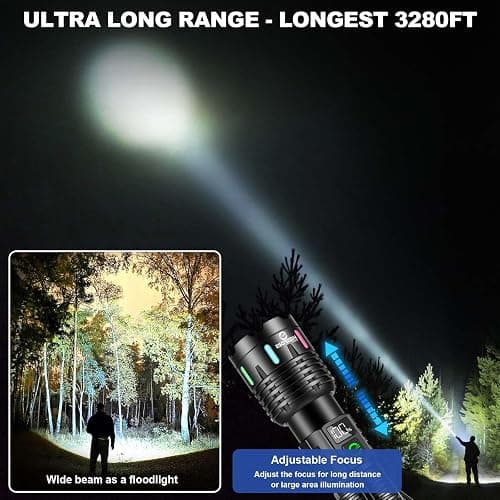 Esgreen Rechargeable Flashlights High Lumens 10000 Single 2 Modes, Super Bright LED Flashlight USB C Long Distance 3280ft, Powerful Long Lasting 10H Heavy Duty Strong Flash Light for Camping Hiking thumbnail 5
