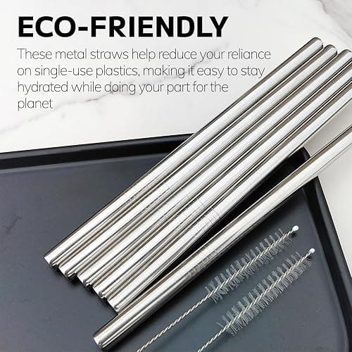 MIMORE Metal Straw for Owala 24 oz 32 oz - 6 PCS Satinless Steel Straws Compatible with Owala Straw Replacement - Resuable & Dishwasher Safe thumbnail 5