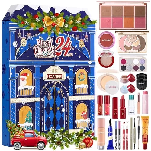 UCANBE Luxury Makeup Advent Calendar 2026, 24-Day Christmas Beauty Gift Set for Women & Teen Girls, Limited-Edition Xmas Cosmetic & Skincare Essentials Countdown Calendar Holiday Surprise Make Up Kit - Image 1