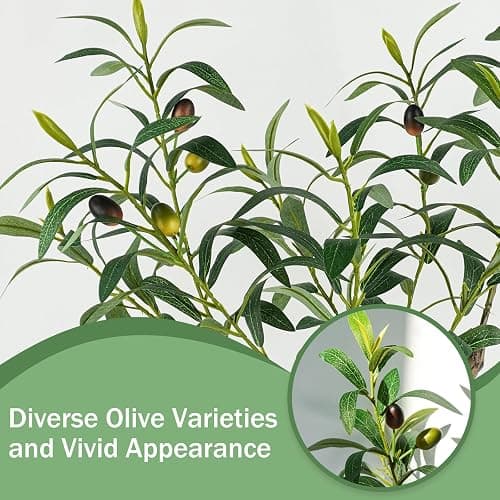 Caxchiling Artificial Olive Tree 2FT, Faux Potted Tree Indoor | Small Olive Tree with Lifelike Leaves and Fruits, Ideal for Tabletop, Desk, Shelf, Office, Kitchen and Living Room Decor thumbnail 6