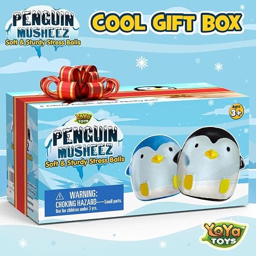 YoYa Toys Musheez Penguin Squishy Stress Balls 2-Pack - Sensory Fidget Toy - Fun to Squeeze and Stretch - Soft Penguin Squishies Stress Relief Ball for Kids - Cute for Boys and Girls thumbnail 6
