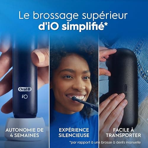 Oral-B Brosse A Dents Electrique iO 2 Noire, 3 Modes De Nettoyage, Brossage Souple Et Silencieux, Capteur De Pression, Brossette Oral B De Rechange, Chargeur, Etui De Voyage thumbnail 7