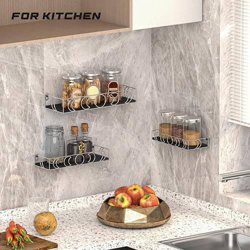 Serwrsw Moon Phase Wall Shelves Black Silver, 3 Pack Small Floating Book Plant Shelves for Bedroom Kid Room, Decorative Storage Display Shelf for Crystal Figurine Collectibles thumbnail 6