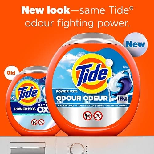 Tide Ultra OXI Power PODS with Odor Eliminators Laundry Detergent Pacs, HE Compatible, Works on Visible and Invisible Dirt, 45 Count Pacs - 45 Count (Pack of 1) - Other thumbnail 10