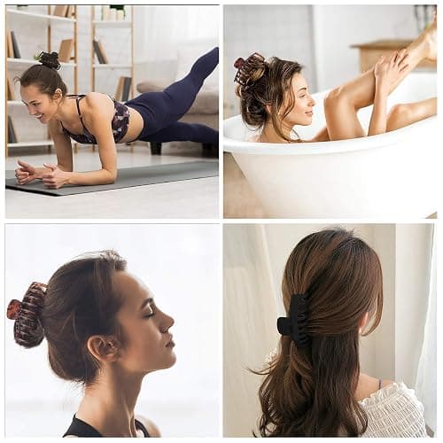 OWIIZI Large Hair Claw Clips for Women 4.3" Matte Leopard Jumbo Hair Clips Non-Slip Ponytail Barrette Strong Hold Claw Clips for Girls Long Thick Hair (4Packs) - Style 1 thumbnail 6