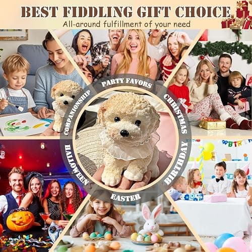 Big taba Squishy Dog, Handmade Squishy Dog Stress Relief Toy for Adult/Kids, Cute & Soft Teddy Dog Design, Perfect Squeeze Toys Gift for Relaxation and Fun(Cream Color) - Cream Color a - Teddy thumbnail 6