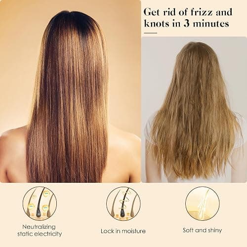 GAINWELL Bamboo Hair Brush for Hair Growth, Natural Bamboo Bristles Detangling Wooden Paddle Hairbrush for Massaging Scalp, for Women Men and Kids, for All Hair Types, with Ergonomic handle thumbnail 2