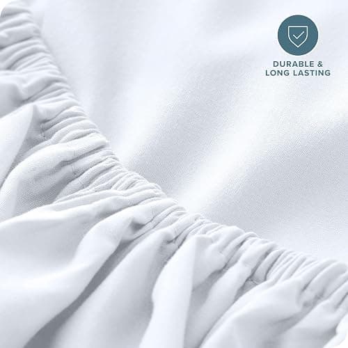 Bare Home Fitted Bottom Sheet Full Size - Premium 1800 Microfiber - Ultra-Soft Hotel Luxury - Deep Pocket - Durable and Long Lasting (Full, White) thumbnail 5