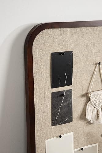 Kate and Laurel Hutton Transitional Pinboard, 20 x 30, Walnut Brown, Radius Rectangle Wall Organizer with Fabric Pinning Surface thumbnail 4