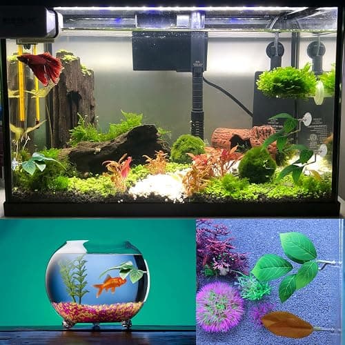 AncBace Fish Leaf Pad Fish Tank Accessories Aquarium Décor Simulating 3 pcs Adjustable Plastic Plants Betta Natural Habitat Playing Spawn Breed Rest Bed with Suction Cup Multi Leaf Design (3) thumbnail 6