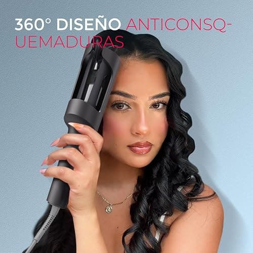 TYMO CURLPRO Rizador de Pelo Automático - Portátil Moldeador Tenacilla de Pelo Automatico de 32 mm, 160-210℃, Rizos Grandes Fácilmente, Plancha Pinzas Rizadora Cerámica, Antiquemaduras, Gris Metálico thumbnail 5