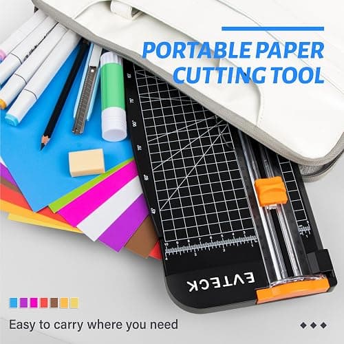Evteck Paper Cutter 12 Inch Paper Trimmer Slider Crafting Scrapbooking Supplies for A4 Vinyl Photo Cardstock with Security Blade and Foldable Ruler thumbnail 6