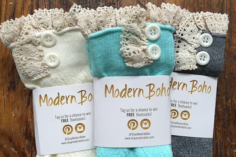 Modern Boho The Original Button Boot Socks with Lace Trim Boutique Socks thumbnail 5