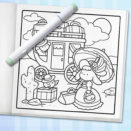 Cozy Eras: Cute Coloring Book for Adults and Teens with Adorable Characters and Nostalgic Scenes for Relaxation (Cozy Coloring Books) thumbnail 6
