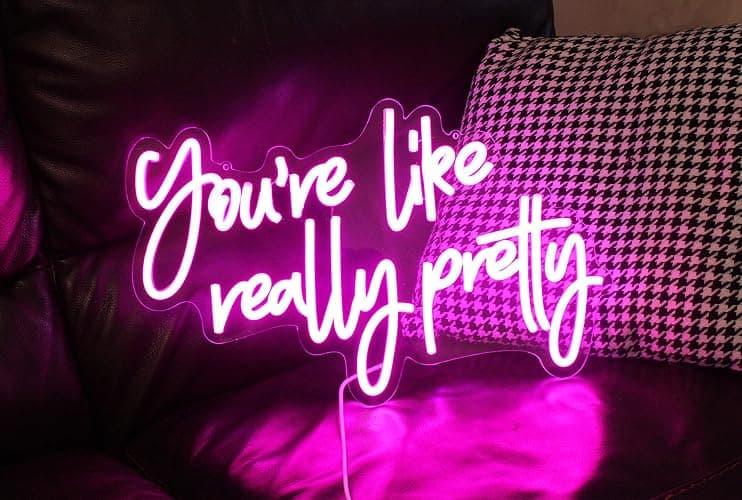 DAKABUKA You Are Like Really Pretty Neon Sign Pink Room Decor LED Neon Signs Wall Decor For Bedroom Bachelorette Party Teen Girls Room With Dimmable Switch USB Power(16.9 * 10.6inches) thumbnail 5